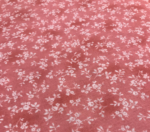Flower Fields Japan White Flowers on Salmon Pink - Lecien Cotton Fabric