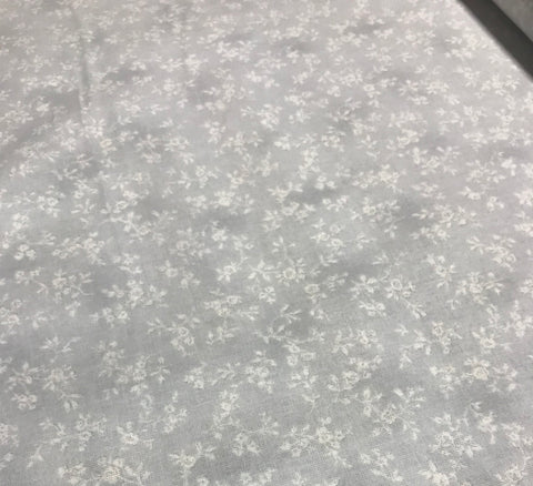 Flower Fields Japan White Flowers on Gray - Lecien Cotton Fabric