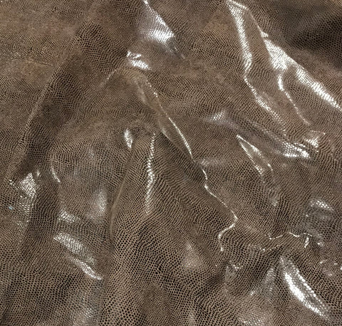 Brown Snakeskin Dots - Lambskin Leather