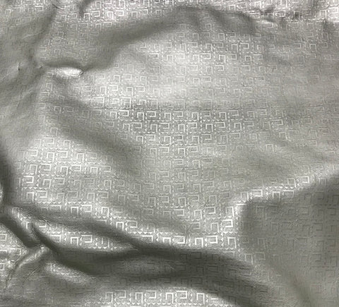 Metallic Silver Geometric - Cow Hide Leather
