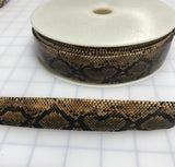 Brown Faux Reptile Leather Trim - Made in France (2 Widths to choose from)