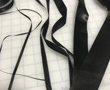 Black Double Sided Satin Ribbon - Made in France (7 Widths to choose from)