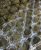 Black & Gold Hearts Schiffli Lace Fabric