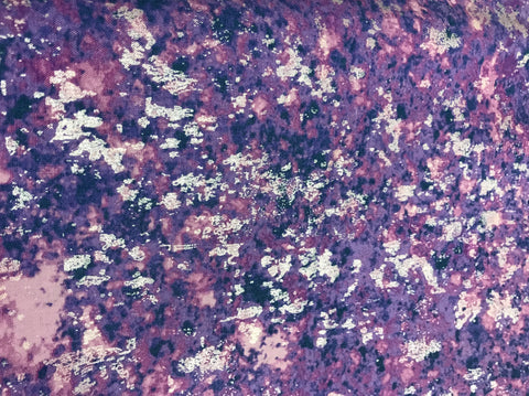 Purple/Pink/Metallic Silver - Pearl Luxe - Henry Glass & Co Cotton Fabric