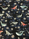 Underwater Lunar/Whales & Flowers - Enchanted Voyage - Art Gallery Cotton Fabric