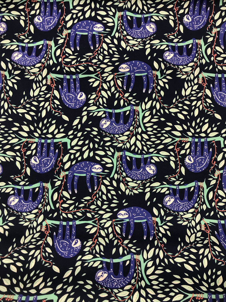 Swaying Sloths Serene - Selva - Art Gallery Premium Cotton Fabric