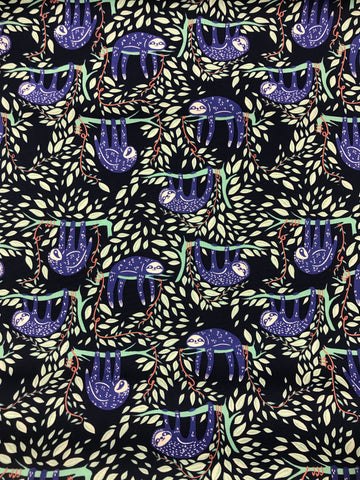 Swaying Sloths Serene - Selva - Art Gallery Premium Cotton Fabric