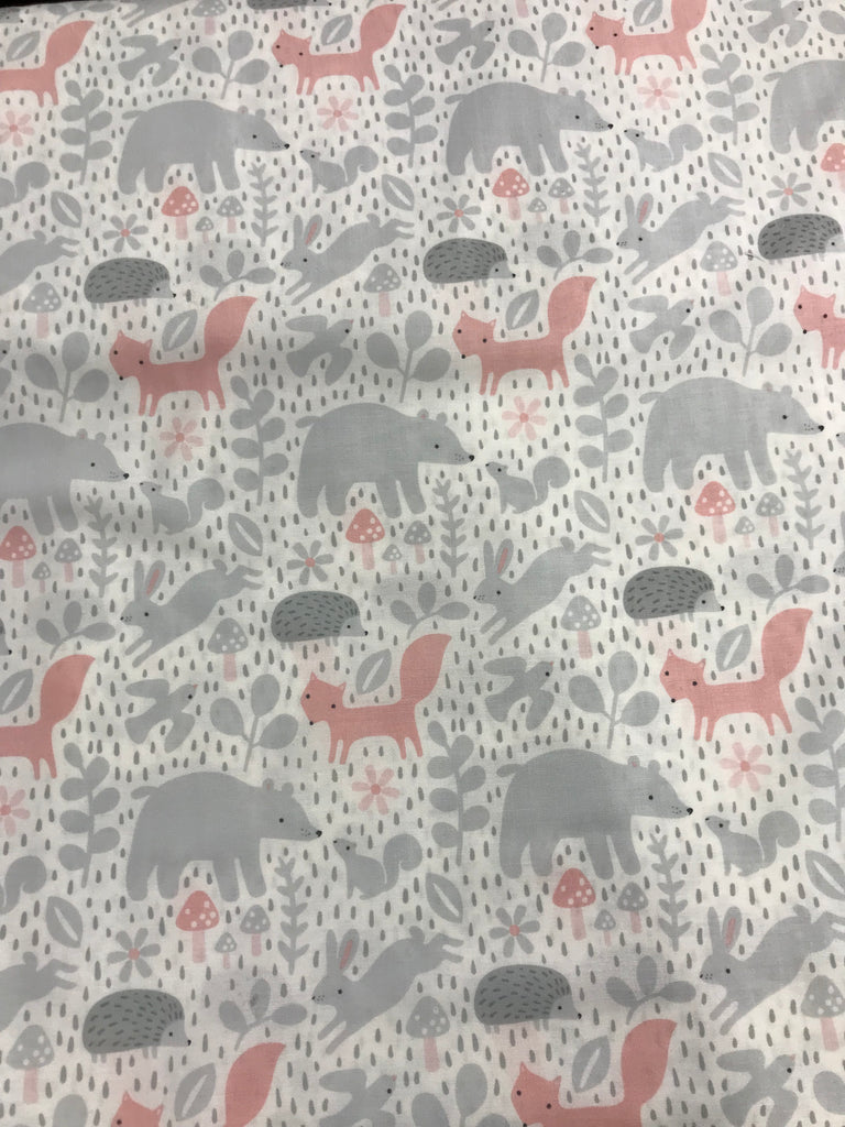 Hello Little One - White Pink Imported - Northcott Cotton Fabric