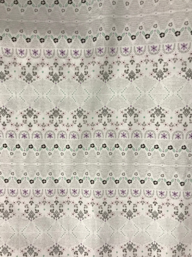 Little Details Flower Pattern White - Bear Hug - Camelot Cotton Fabric