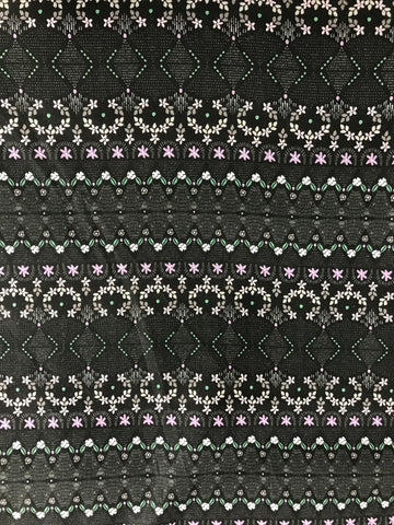 Little Details Flower Pattern Black - Bear Hug - Camelot Cotton Fabric