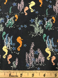 Seahorse Magic Deep - Enchanted Voyage - Art Gallery Premium Cotton Fabric