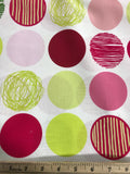 Twist Style - Pink & Chartreuse Circles - Stof Cotton Fabrics
