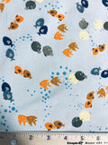 Noah's Story - Ark Fish & Bubbles Light Blue - Studio E Cotton Fabric