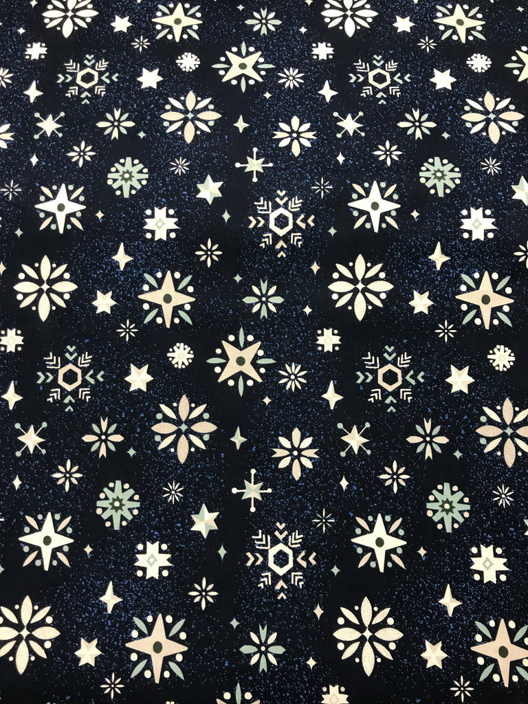 Way Up North Navy Blue Snowflakes - Riley Blake Cotton Fabric
