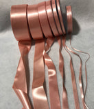 Peach Double Sided Satin Ribbon - Made in France (7 Widths to choose from)