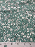 Festive Cheer Green Season's Greetings Collection - Liberty of London Cotton Fabric