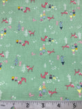 Winter Tales Foxes, Rabbits, and Presents Green - Riley Blake Cotton Fabric