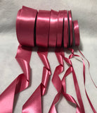 Rose Pink Double Sided Satin Ribbon - Made in France (7 Widths to choose from)