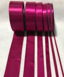 Raspberry Double Sided Satin Ribbon - Made in France (6 Widths to choose from)