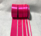 Neon Pink Double Sided Satin Ribbon - Made in France (7 Widths to choose from)