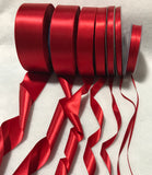Scarlet Red Double Sided Satin Ribbon - Made in France (7 Widths to choose from)