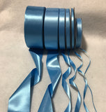 Sky Blue Double Sided Satin Ribbon - Made in France (7 Widths to choose from)
