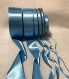 Sky Blue Double Sided Satin Ribbon - Made in France (7 Widths to choose from)