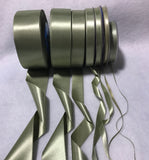 Sage Green Double Sided Satin Ribbon - Made in France (7 Widths to choose from)