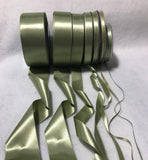 Sage Green Double Sided Satin Ribbon - Made in France (7 Widths to choose from)