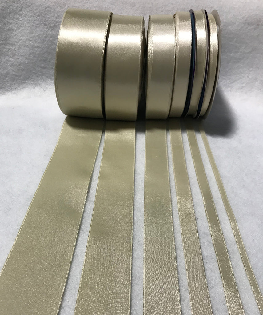 Taupe Double Sided Satin Ribbon - Made in France (7 Widths to choose from)