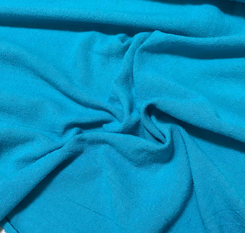 Turquoise Blue - Hand Dyed Poplin Gauze Silk Noil