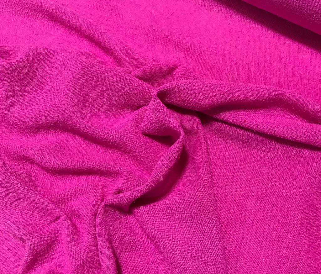 Orchid Pink - Hand Dyed Poplin Gauze Silk Noil