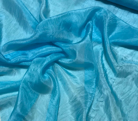 Aqua Blue - Hand Dyed Silk Habotai