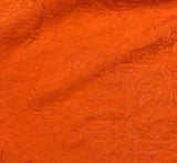 Pumpkin Orange Paisley - Hand Dyed Silk Jacquard