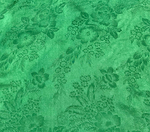 Spring Green Floral - Hand Dyed Silk Jacquard