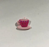 Pink Teacup & Saucer Plastic Button 20mm/ 13/16" - Dill Buttons Brand