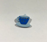Blue Teacup & Saucer Plastic Button 20mm/ 13/16" - Dill Buttons Brand