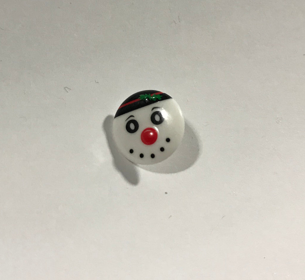 Snowman Face Plastic Button - Dill Buttons Brand (2 Sizes to Choose From)