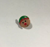 Elf Face Christmas Plastic Button - Dill Buttons Brand (2 Sizes to Choose From)