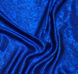 Royal Blue Baroque Scroll - Silk Jacquard