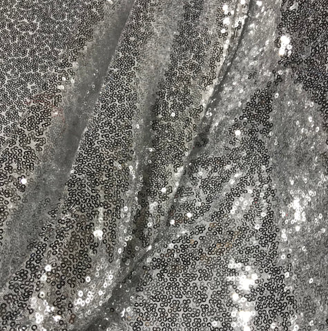 Silver Glitter Mesh Fabric
