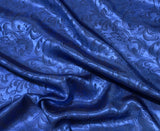 Royal Blue Scroll - Silk Jacquard