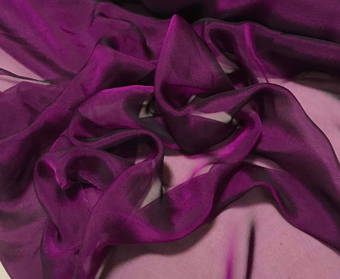 Pretty Pink - Iridescent Silk Chiffon Fabric