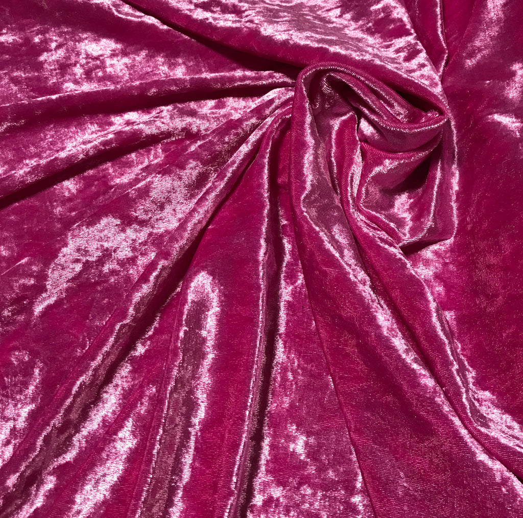 Bright Pink - Stretch Polyester Crushed Velvet Fabric – Prism