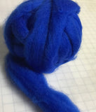 Royal Blue - Finest Romney & Merino Wool Roving (.5 Oz)