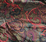 Brown and Red Paisley - Silk Charmeuse