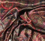 Brown and Red Paisley - Silk Charmeuse