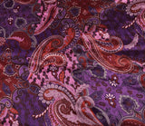 Purple Pink and Burgundy Paisley - Silk Charmeuse