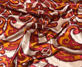 Pink and Rust Ikat - Silk Charmeuse