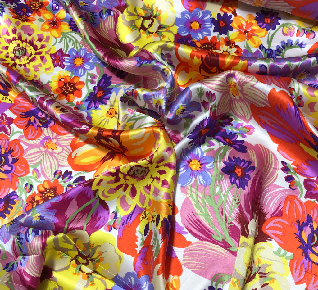 Summer Floral Bouquet - Silk Charmeuse